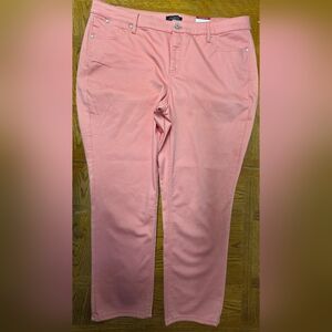 NWT Talbots Flawless 5 Pocket Plus Size 20W Slim Ankle Coral Peach Jeans